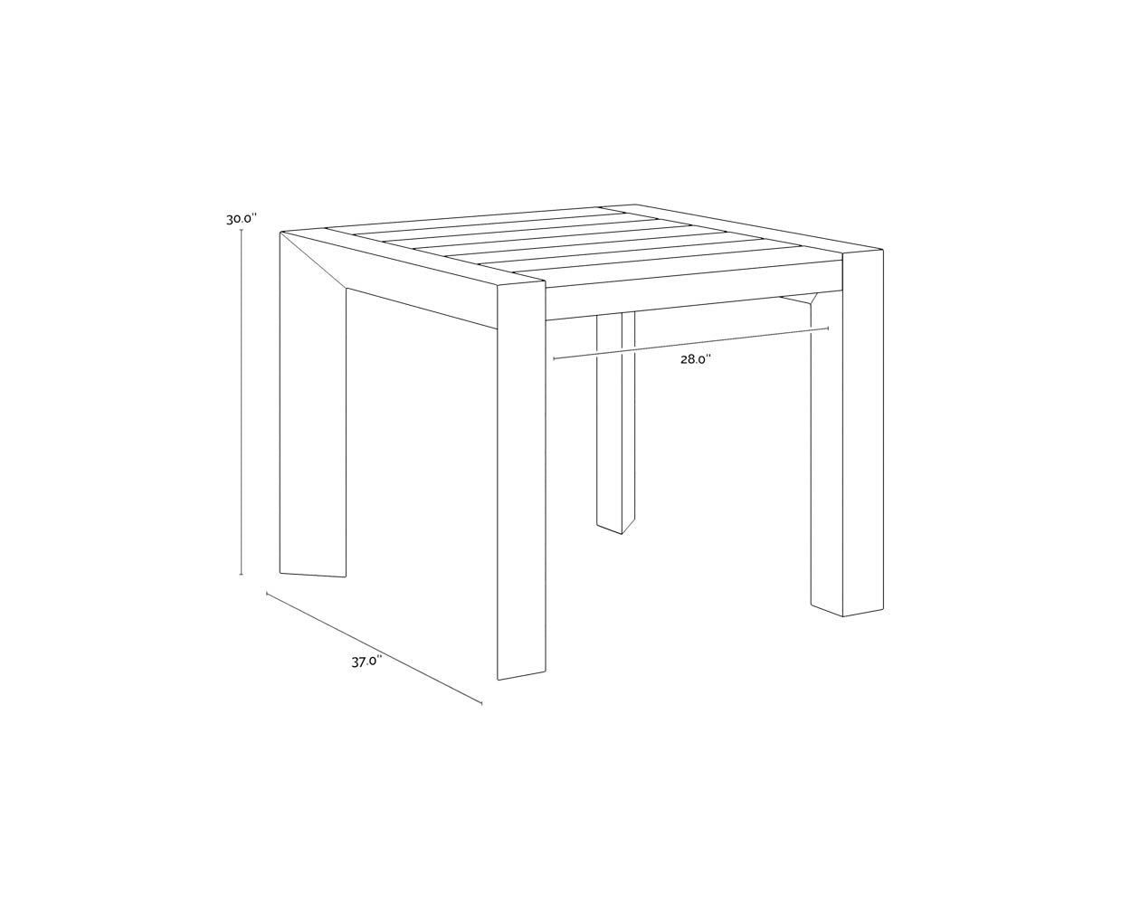 A wireframe image of the product with dimensions shown