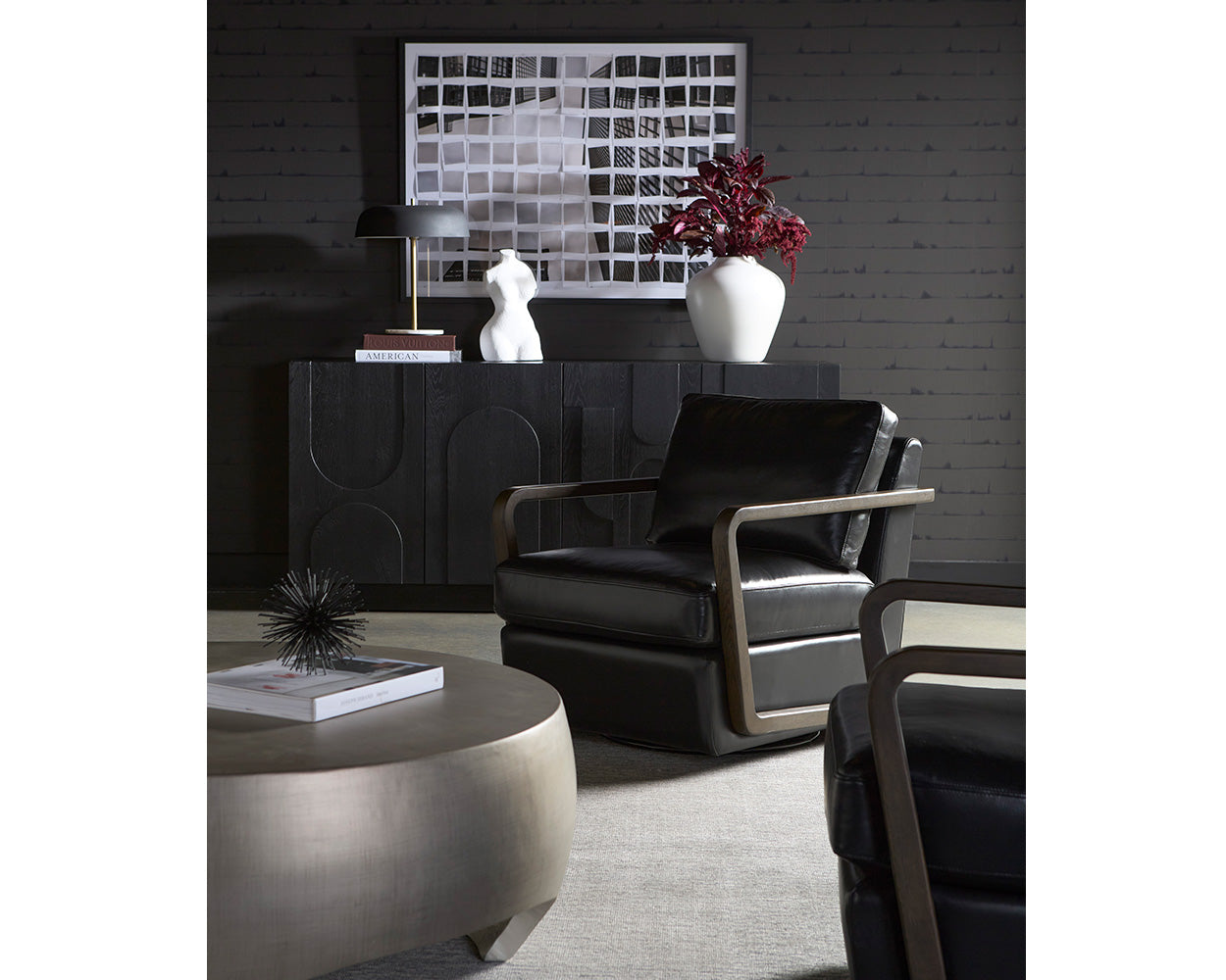 Castell Swivel Lounge Chair - Brown