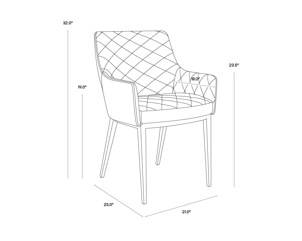 A wireframe image of the product with dimensions shown