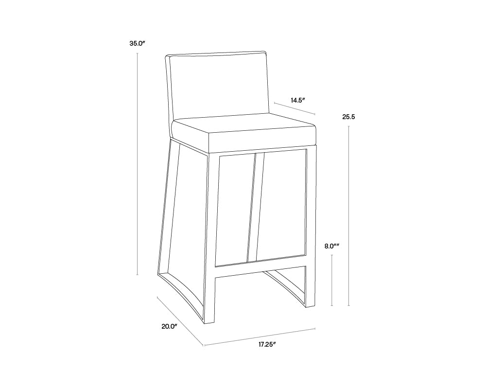 A wireframe image of the product with dimensions shown