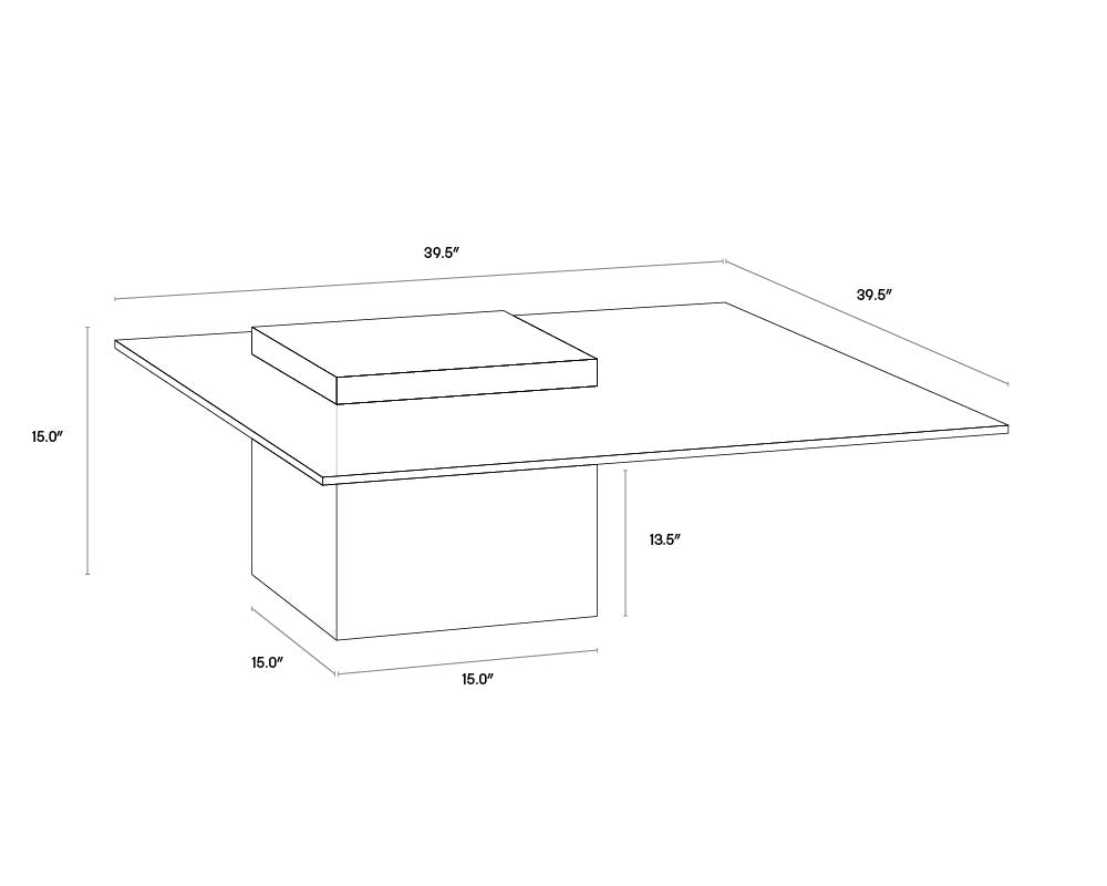 A wireframe image of the product with dimensions shown