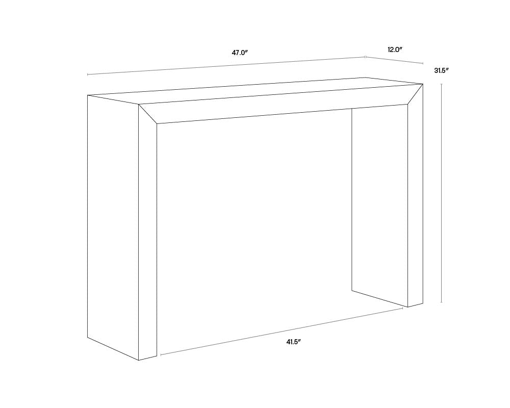 A wireframe image of the product with dimensions shown