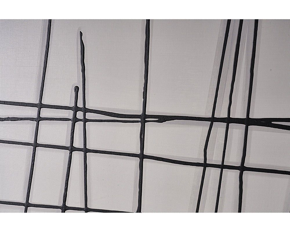 Crosshatch (set Of 2) - 48" X 48" - Black Floater Frame
