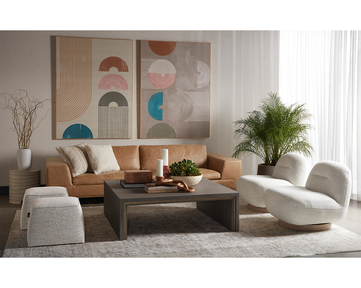 New Beginnings (Set Of 2) - 48" X 64" - Natural Floater Frame