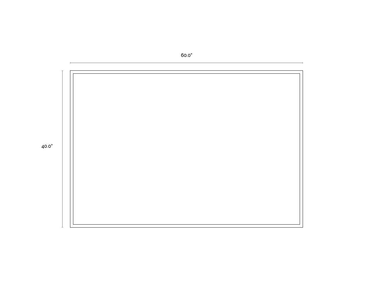 A wireframe image of the product with dimensions shown