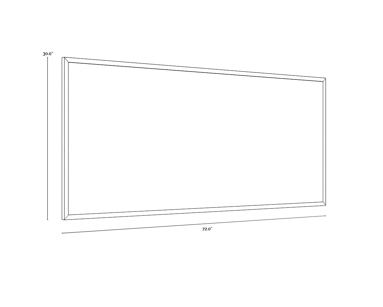 A wireframe image of the product with dimensions shown