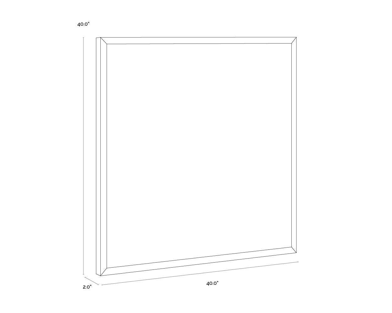 A wireframe image of the product with dimensions shown