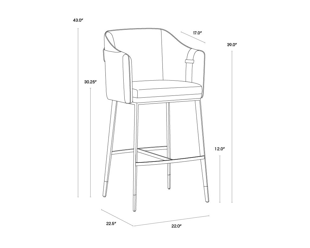 A wireframe image of the product with dimensions shown