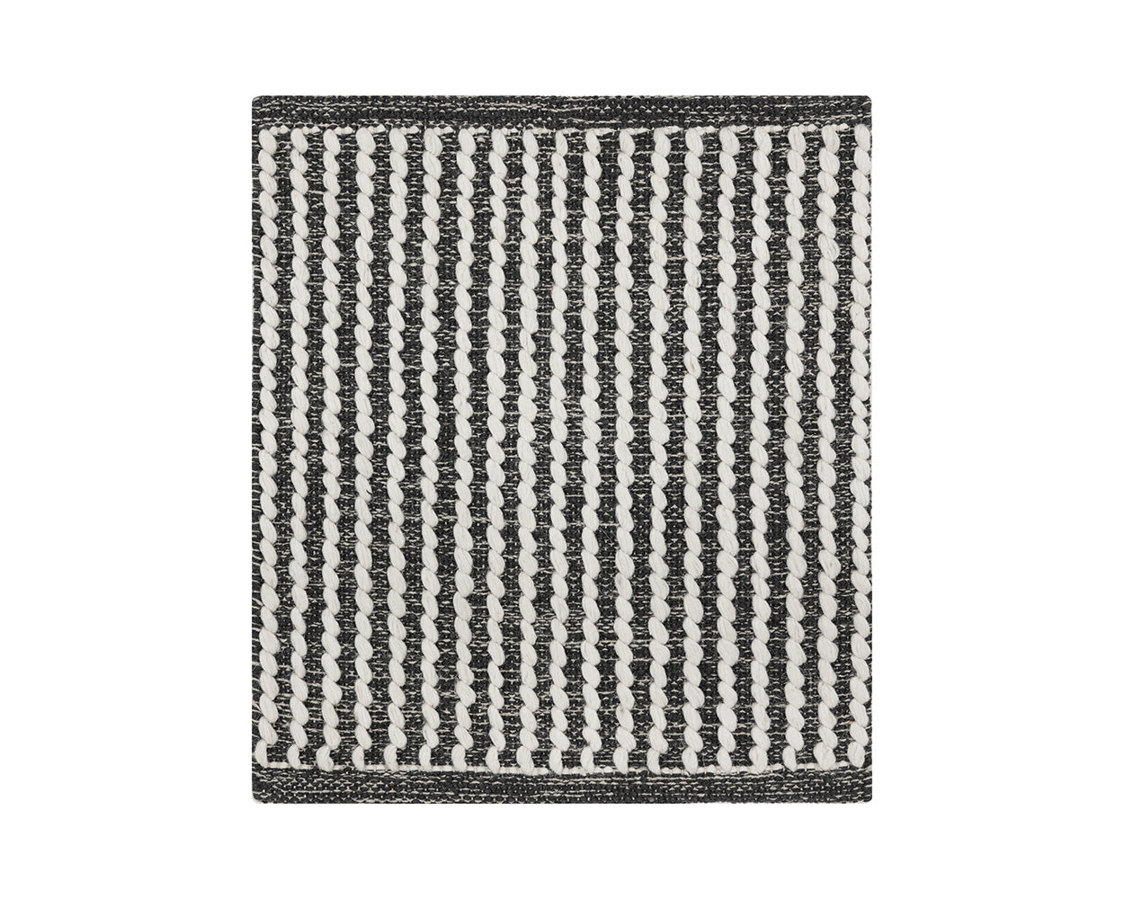 Serene Hand-woven Rug - Black / White Swatch