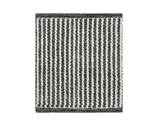 Serene Hand-woven Rug - Black / White Swatch