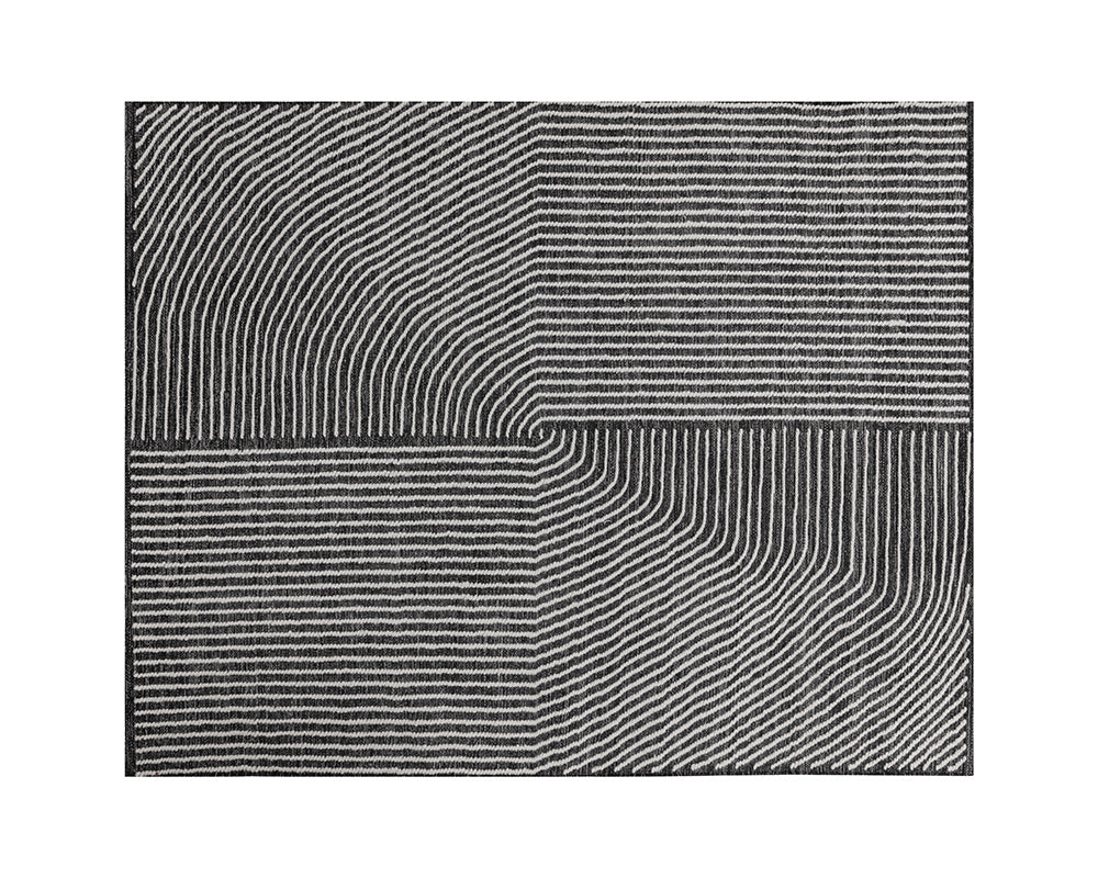 Serene Hand-woven Rug - Black / White Swatch