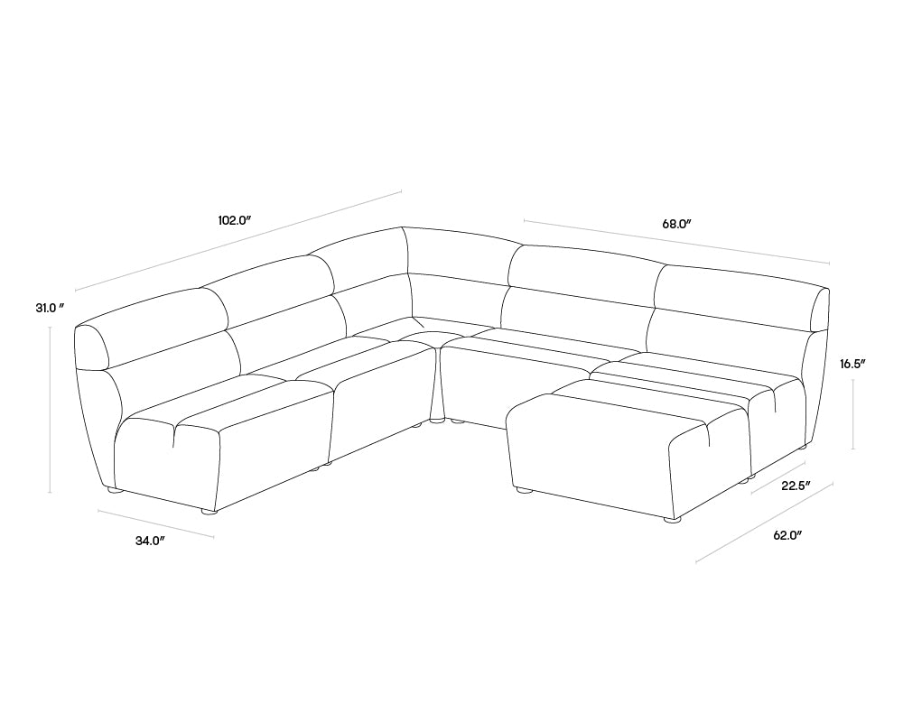 Cornell Modular Armless Chair