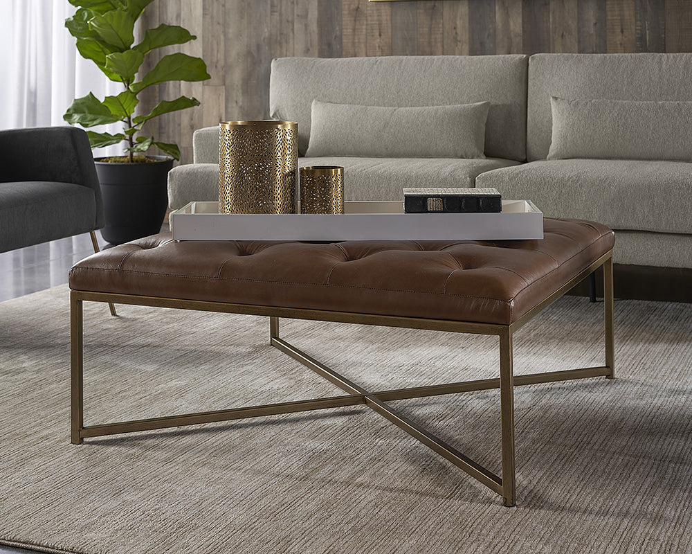 Endall Ottoman - Antique Brass