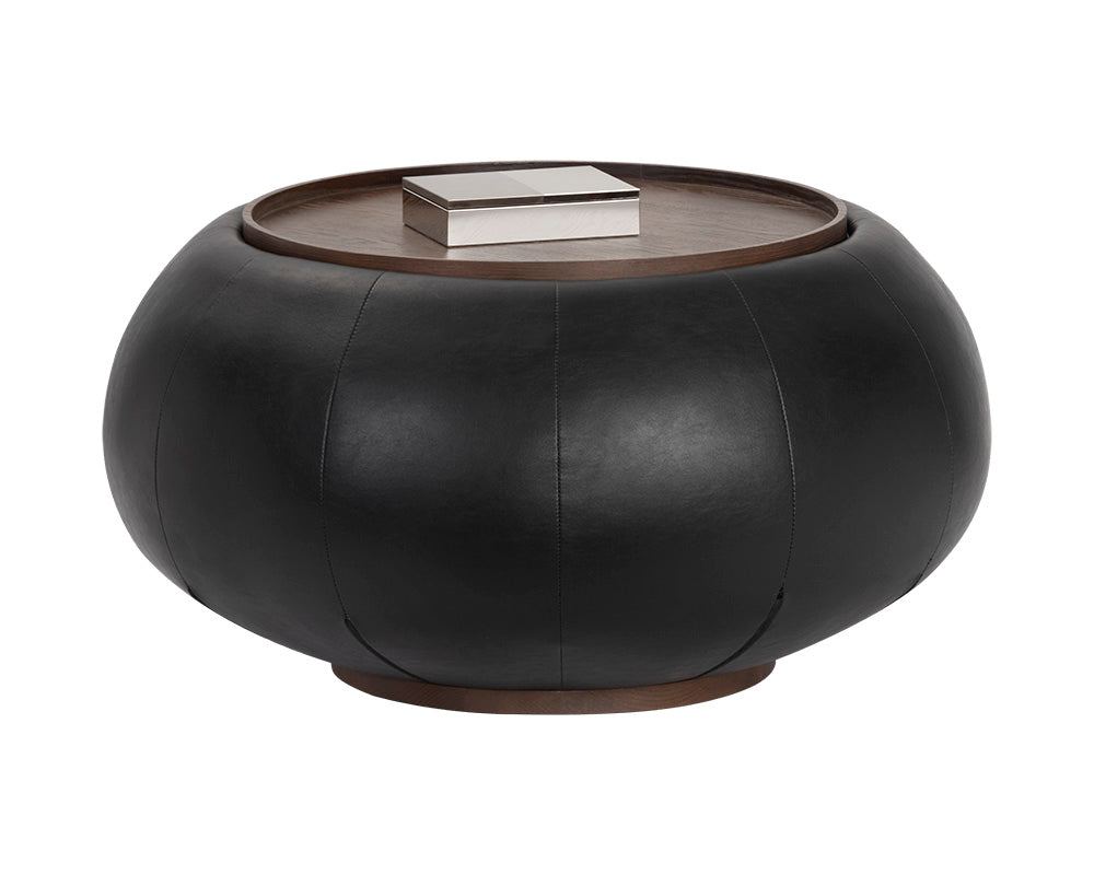 Zepa Round Black Wood Coffee Table