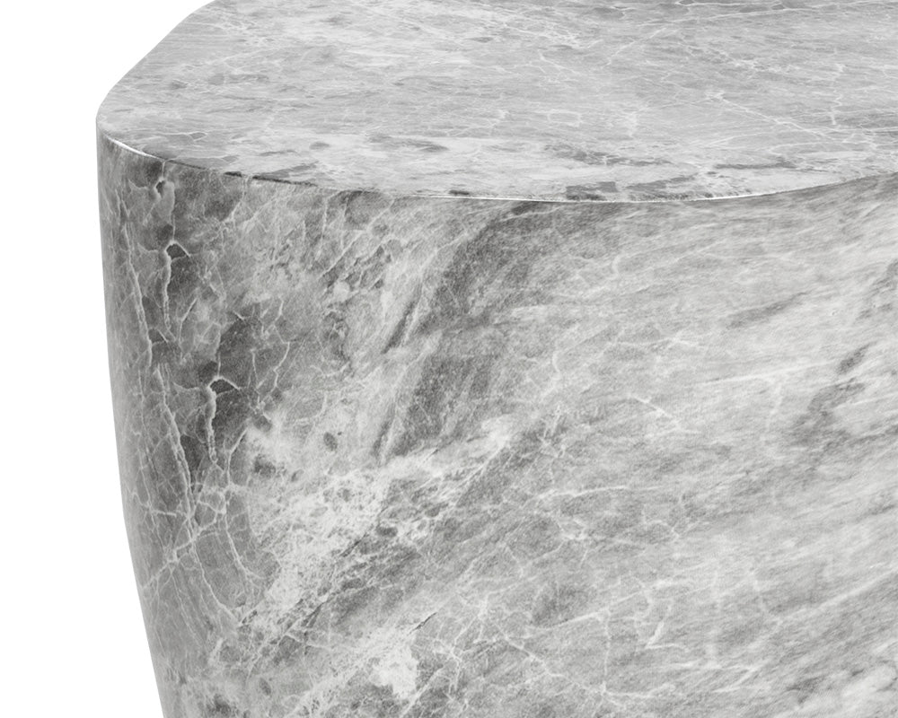 Dali End Table - Marble Look - Large