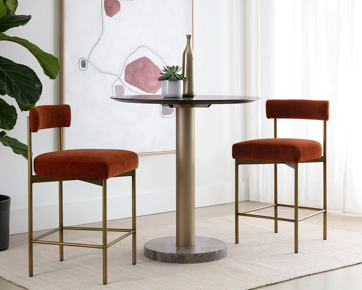 Seneca Counter Stool - Antique Brass