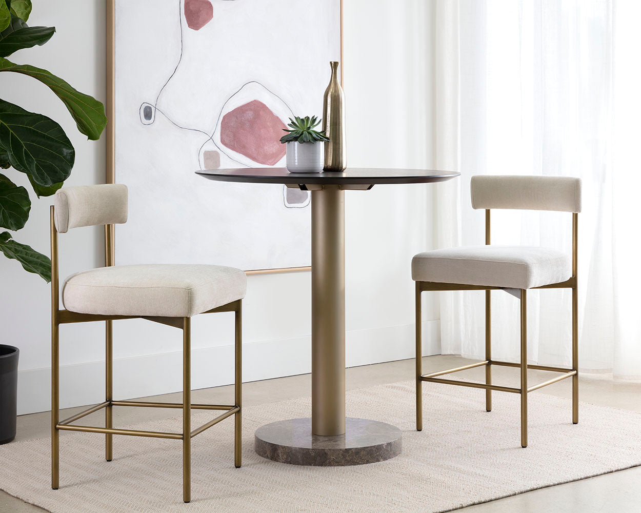 Seneca Counter Stool - Antique Brass