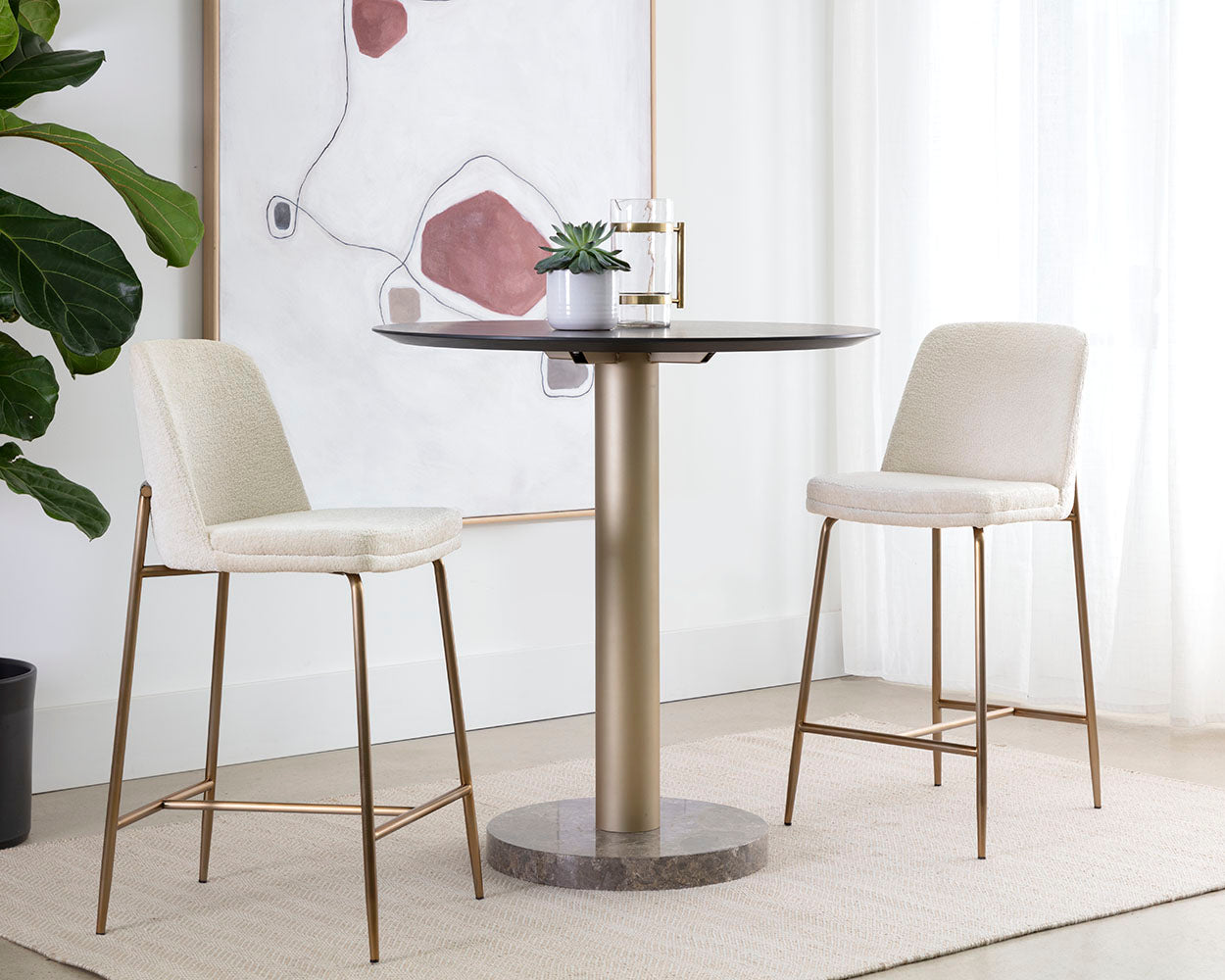 Zeke Counter Stool - Antique Brass