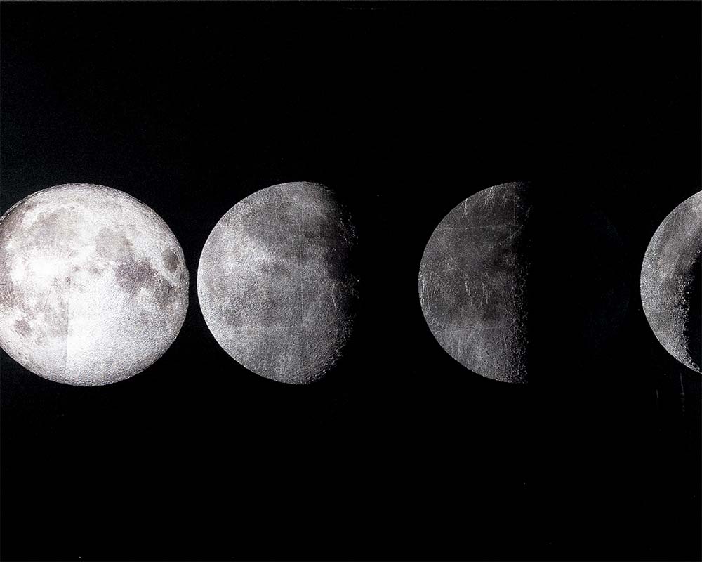 Moon Phases - 72" X 30" - Charcoal Frame