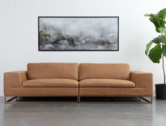 The Ira Sofa in Camel leather