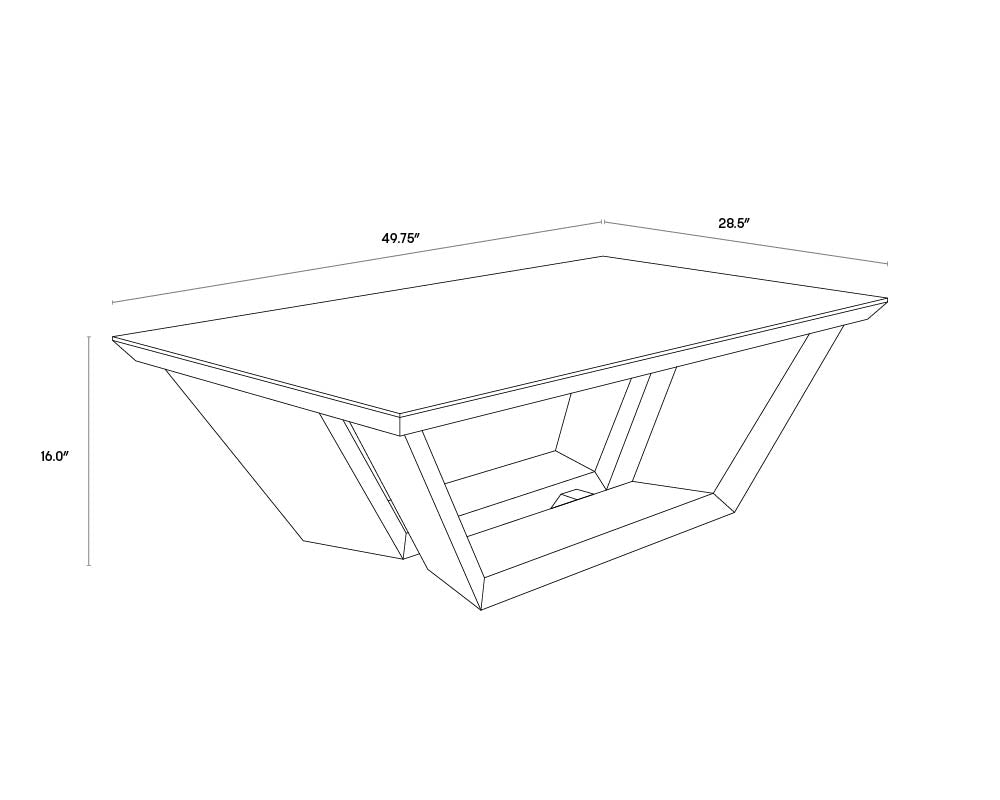 A wireframe image of the product with dimensions shown