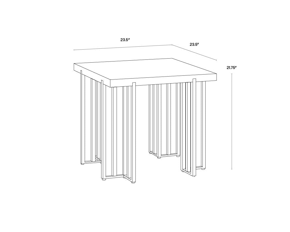 A wireframe image of the product with dimensions shown