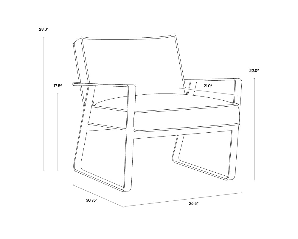 A wireframe image of the product with dimensions shown