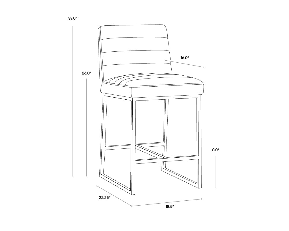 A wireframe image of the product with dimensions shown