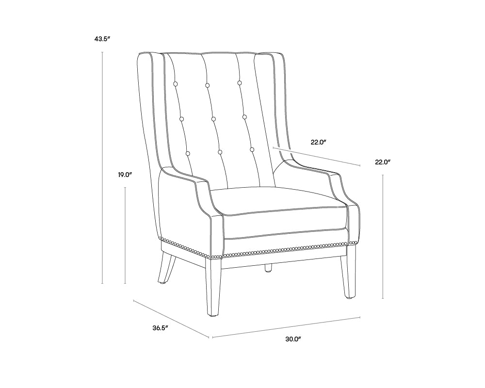 A wireframe image of the product with dimensions shown