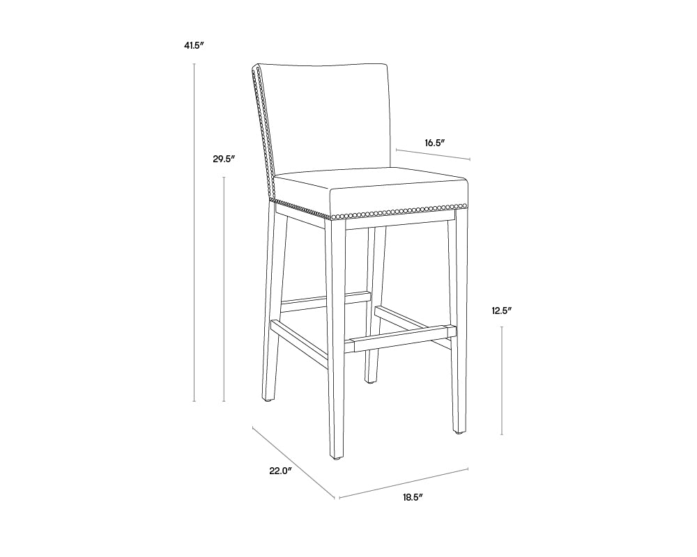 A wireframe image of the product with dimensions shown