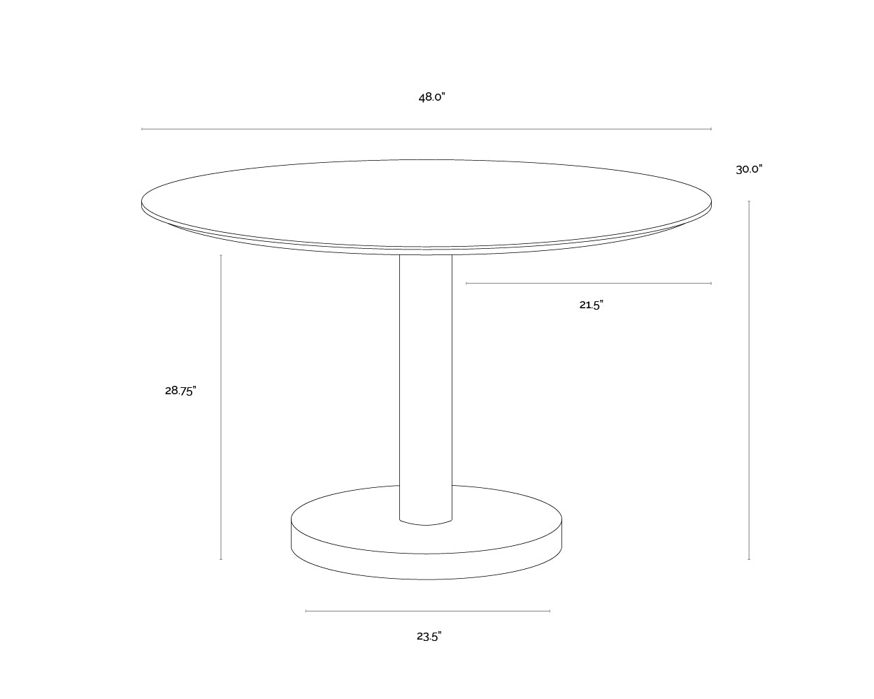 A wireframe image of the product with dimensions shown