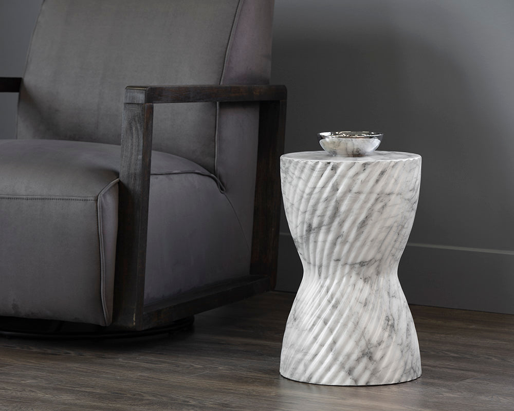 Cara End Table - Marble Look