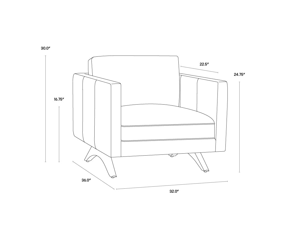 A wireframe image of the product with dimensions shown