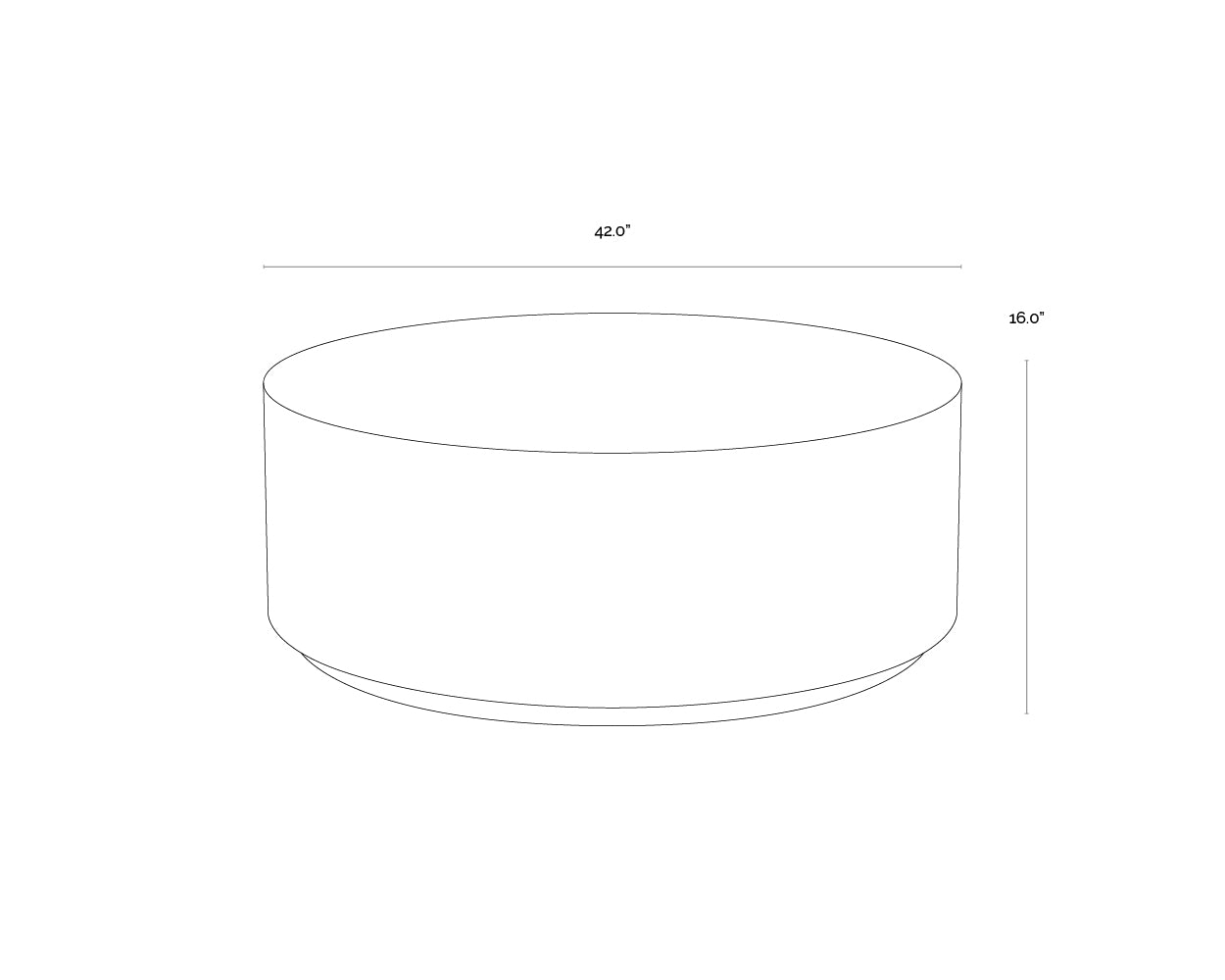 A wireframe image of the product with dimensions shown