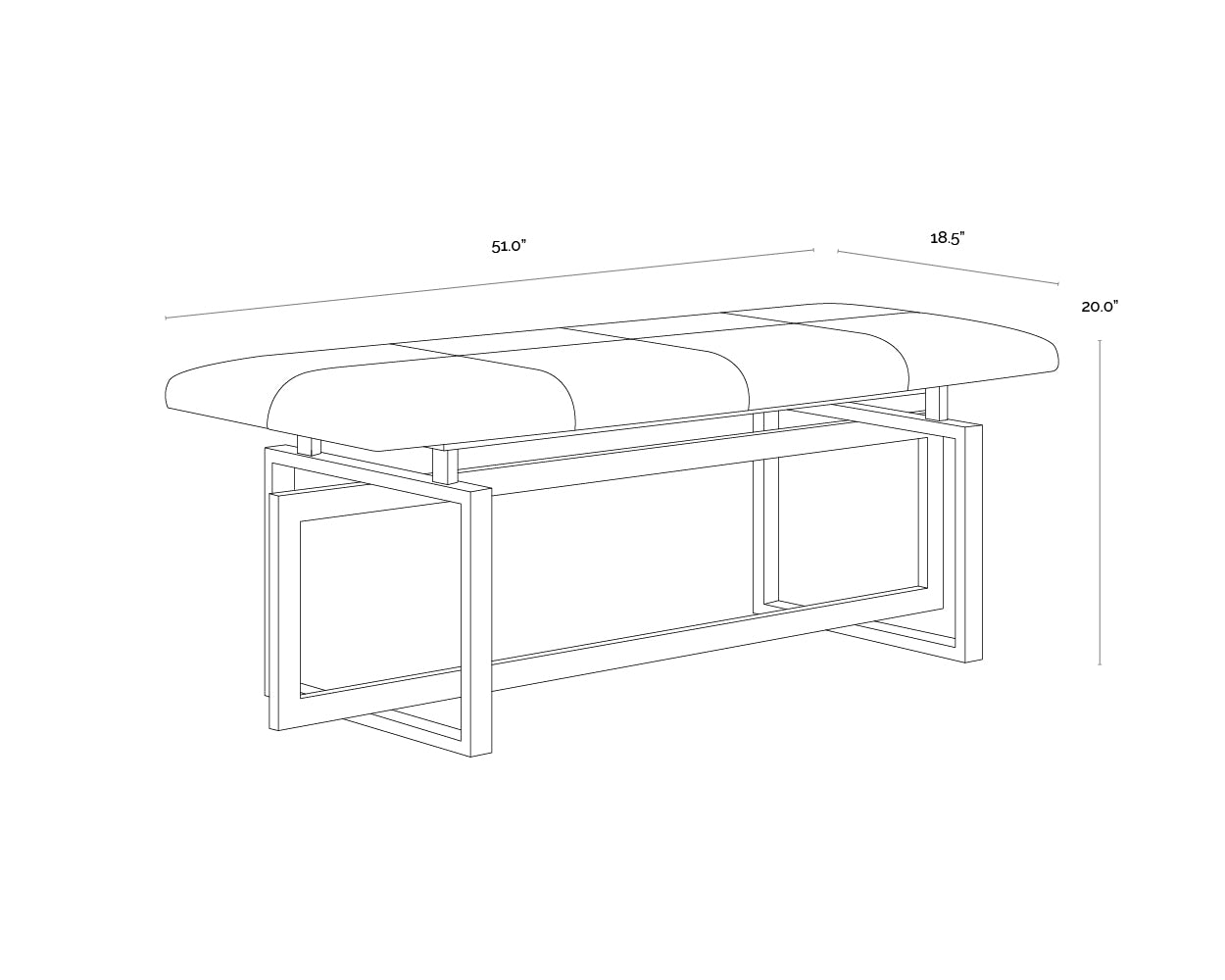 A wireframe image of the product with dimensions shown