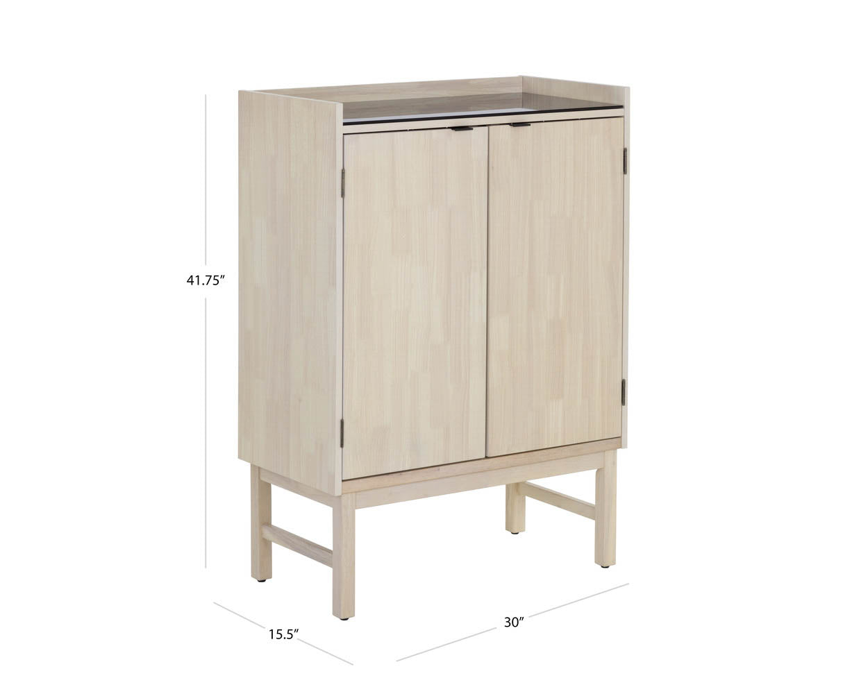 A wireframe image of the product with dimensions shown