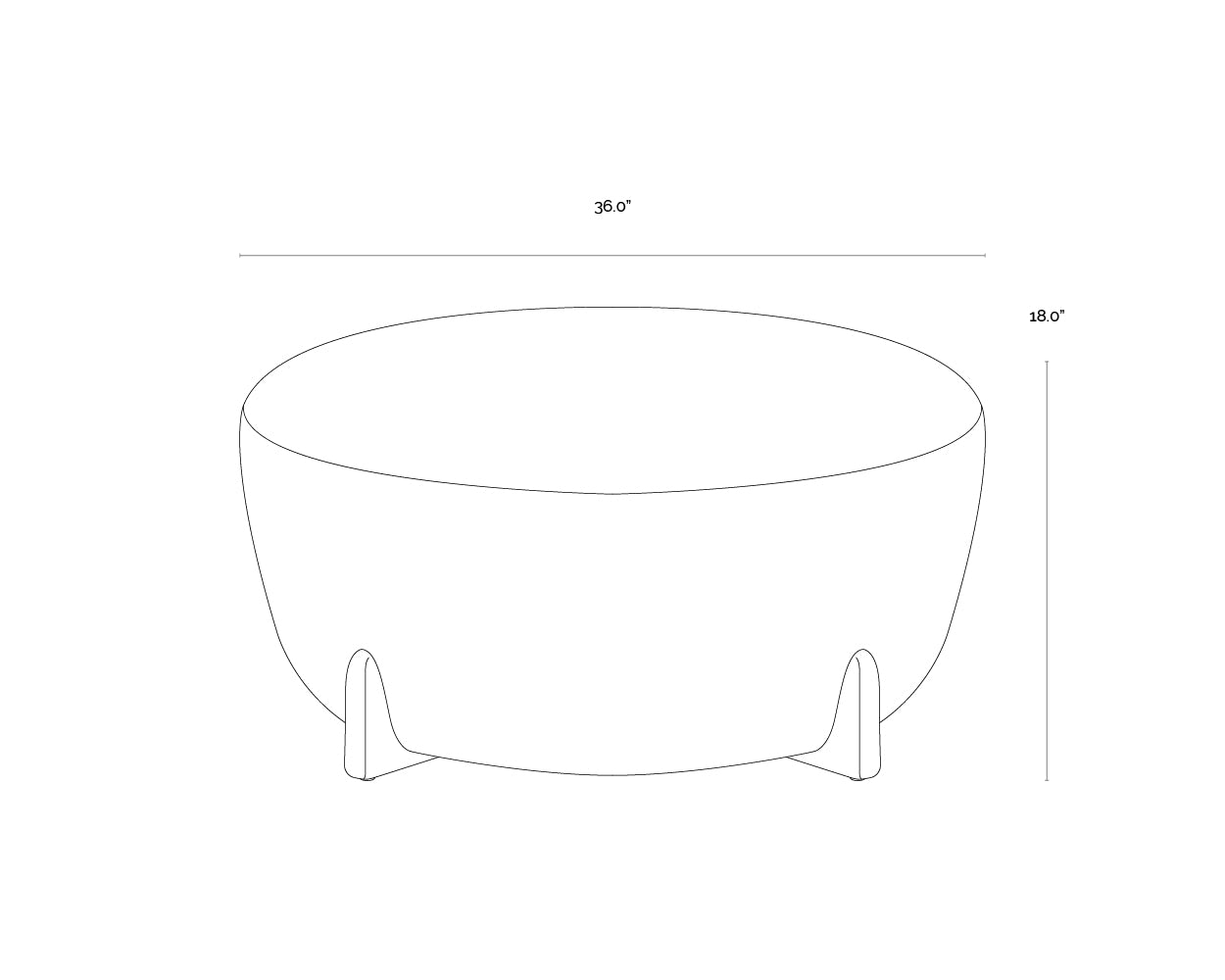 A wireframe image of the product with dimensions shown