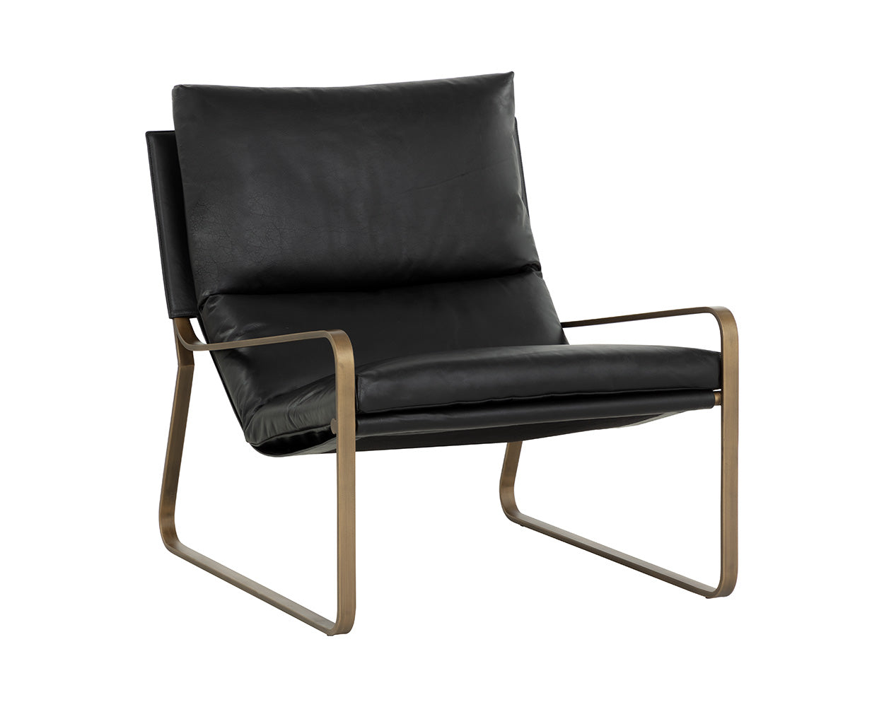 Zancor Lounge Chair - Antique Brass