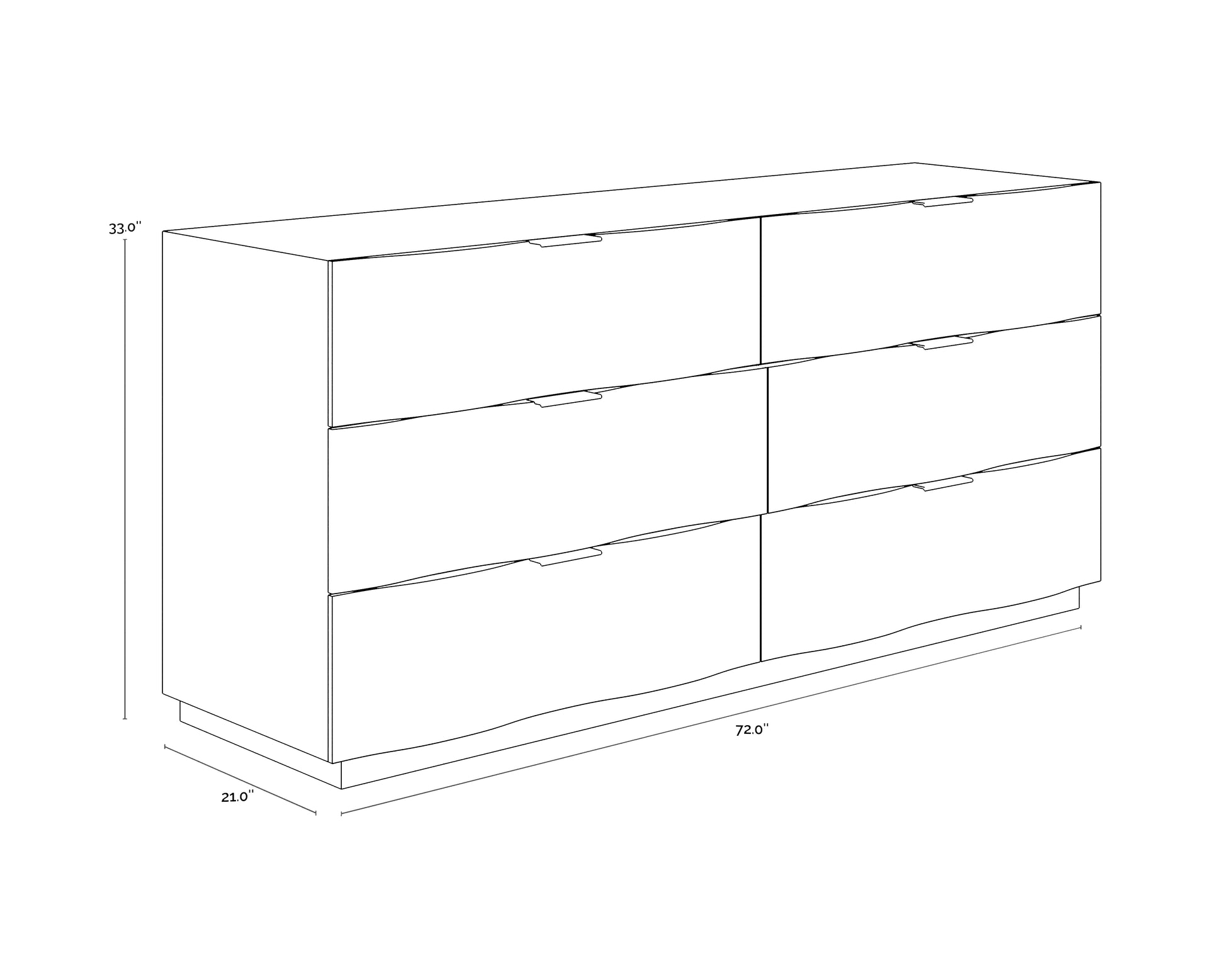 A wireframe image of the product with dimensions shown