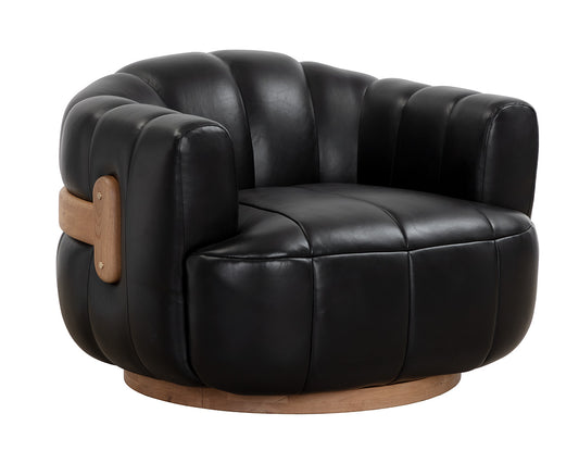 Tadeo Swivel Lounge Chair - Rustic Oak