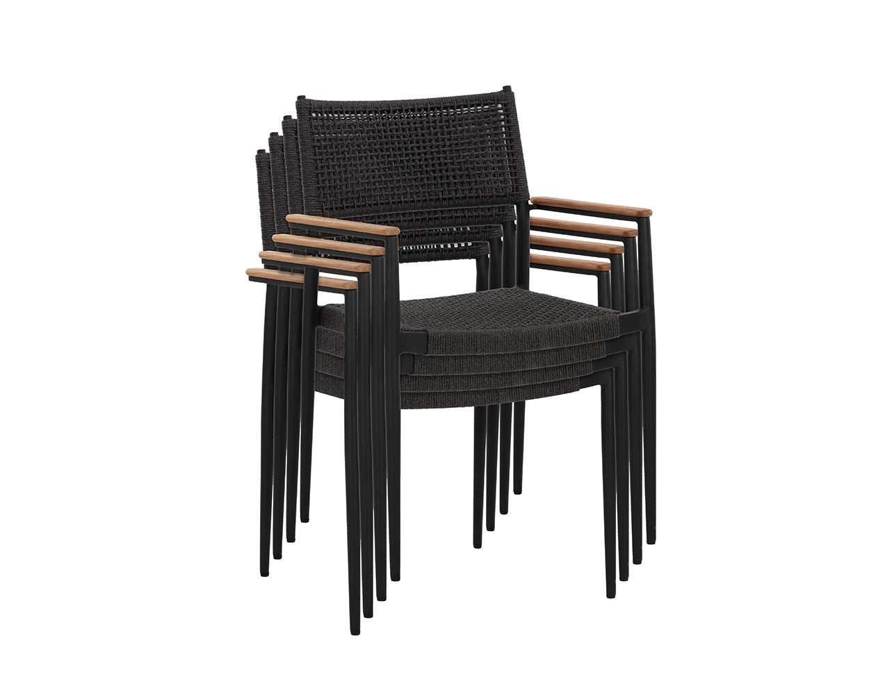 Nava Stackable Dining Armchair  - Black