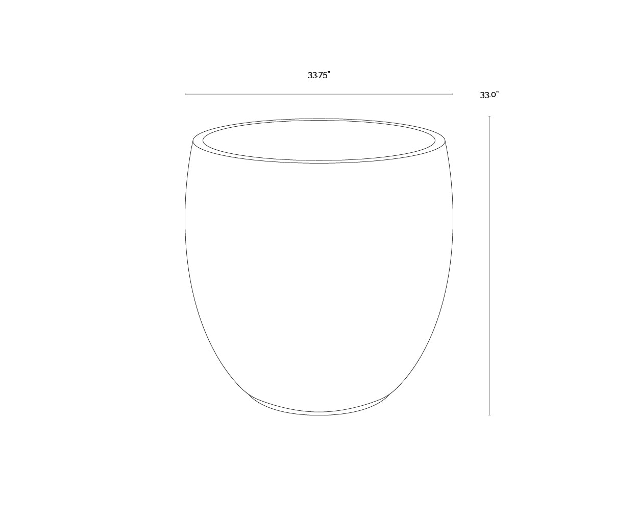 A wireframe image of the product with dimensions shown