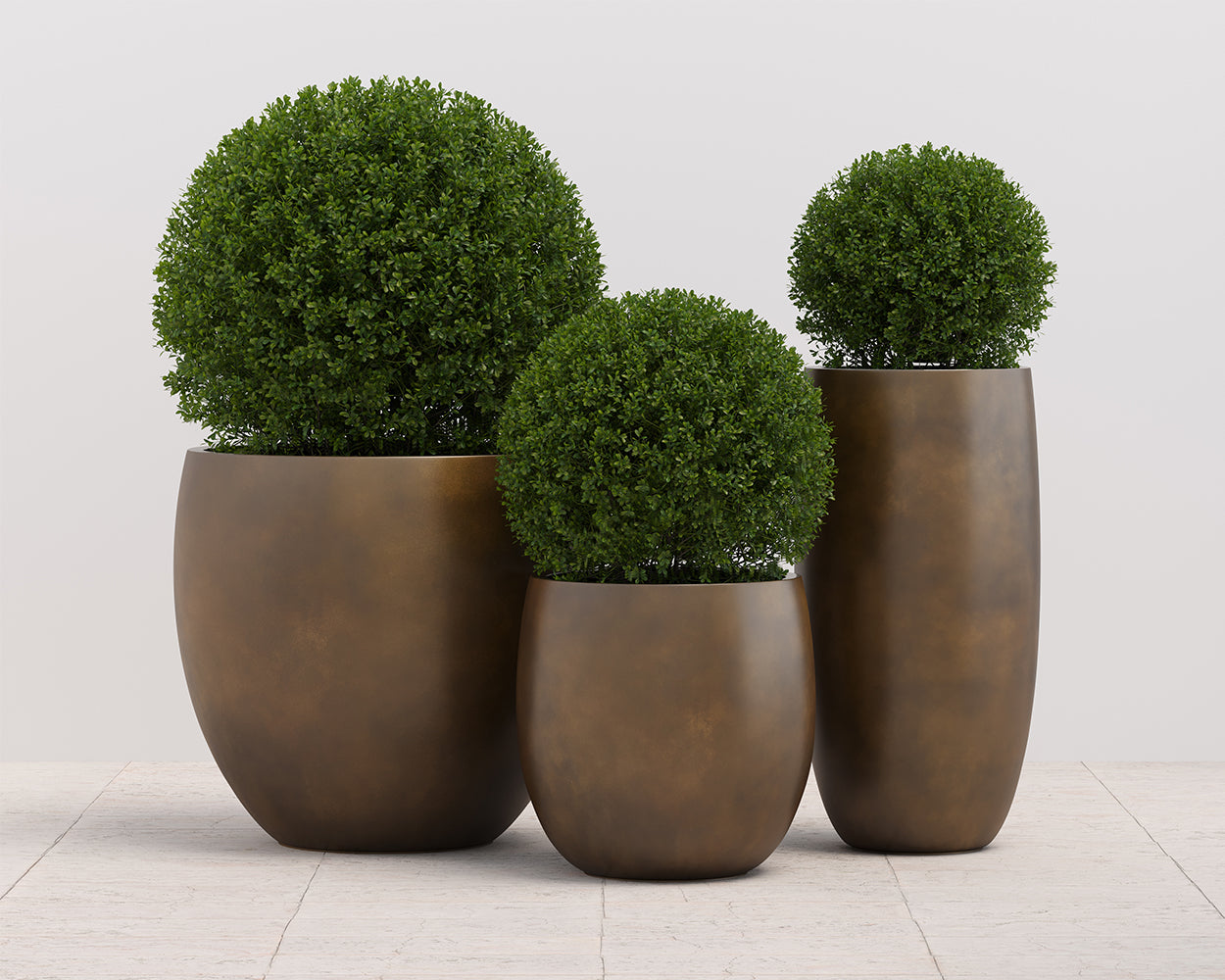 small bronze plant pot Aster Planter - Small