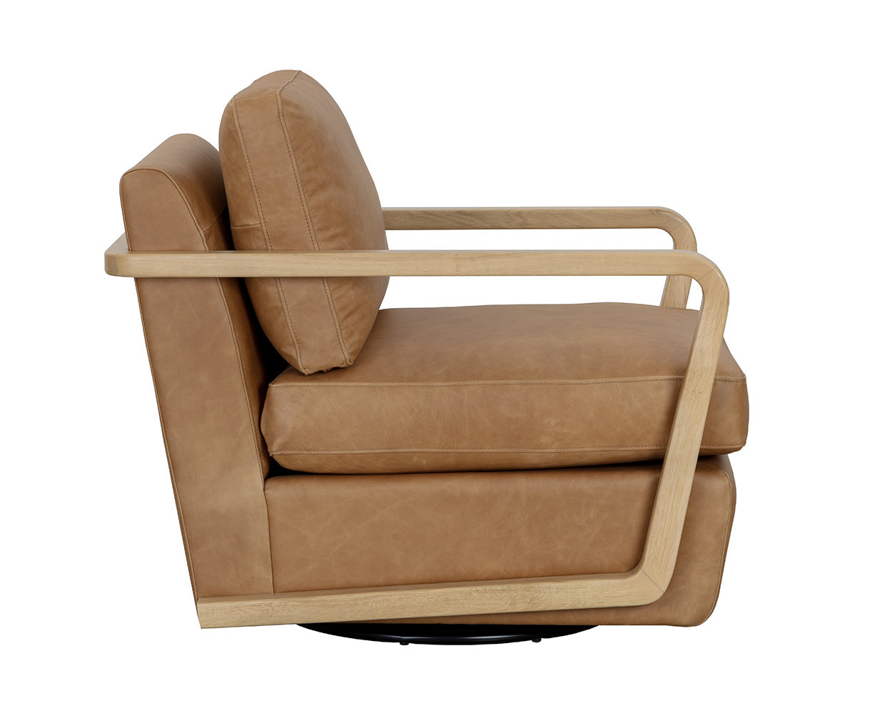 Castell Swivel Lounge Chair - Rustic Oak