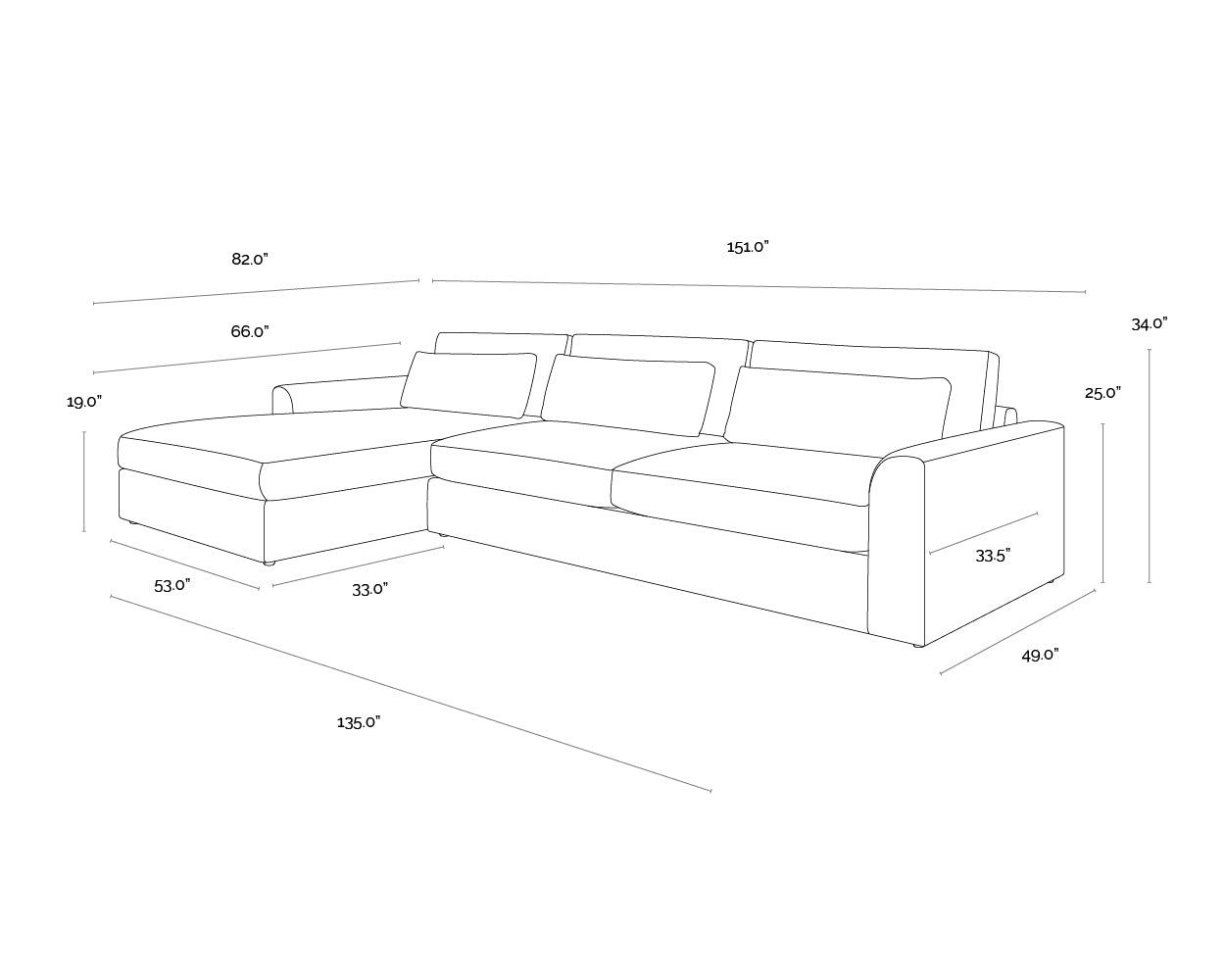 A wireframe image of the product with dimensions shown