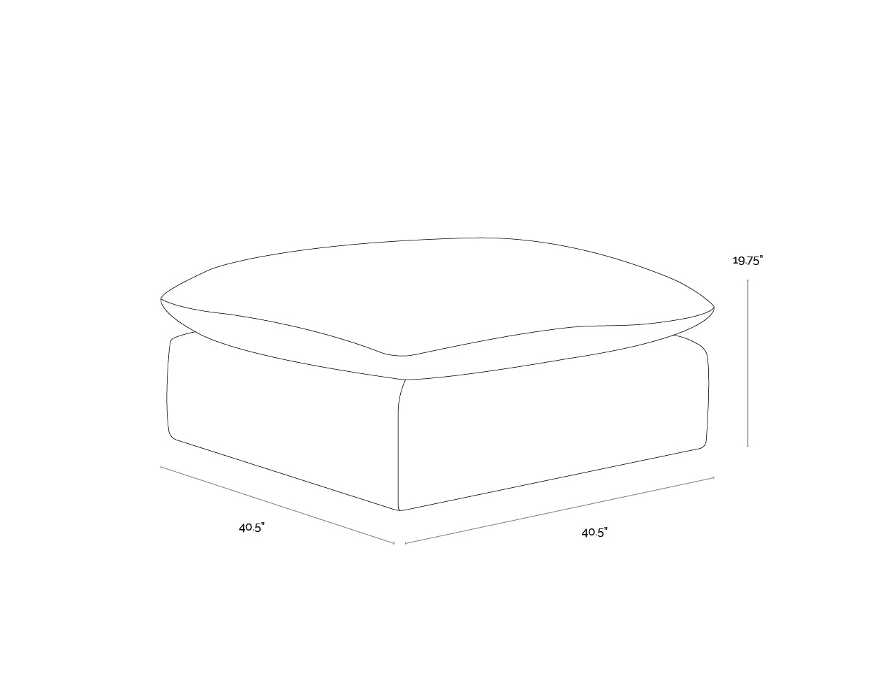 A wireframe image of the product with dimensions shown