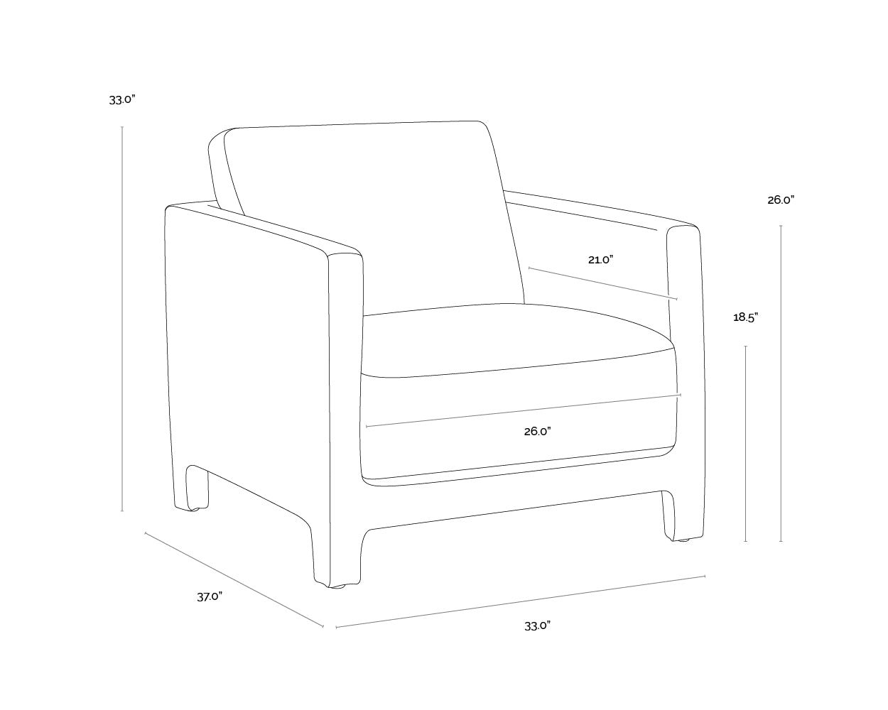 A wireframe image of the product with dimensions shown