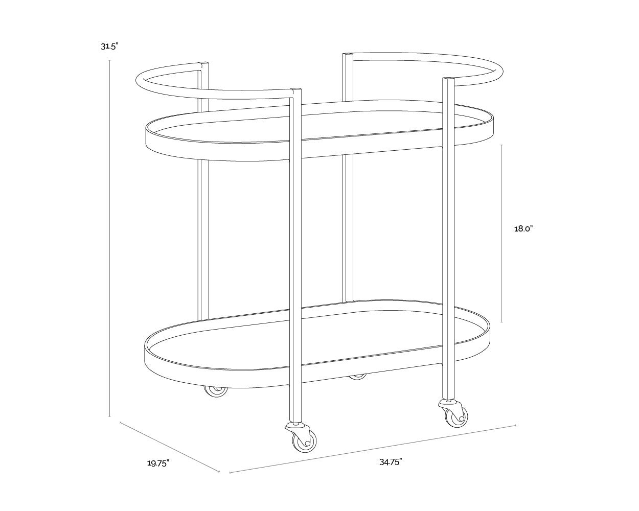 A wireframe image of the product with dimensions shown