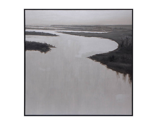 Lonesome Wetlands - 60" X 60" - Black Floater Frame