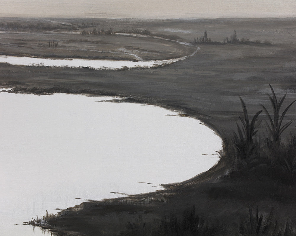 Lonesome Wetlands - 60" X 60" - Black Floater Frame